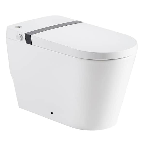 Tatayosi 1-Piece 3.8L/1 GPF Single Flush Smart Toilet in White Seat Included with Auto-Flush, Warm Water, Air Drying Function