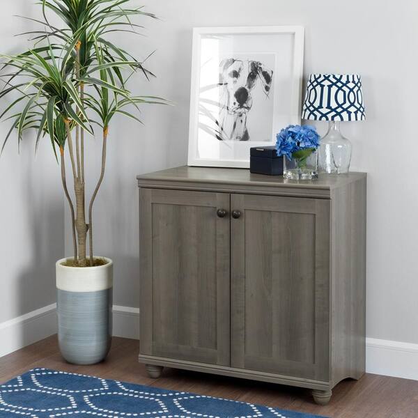 South Shore Hopedale Gray Maple 2-Door Storage Cabinet