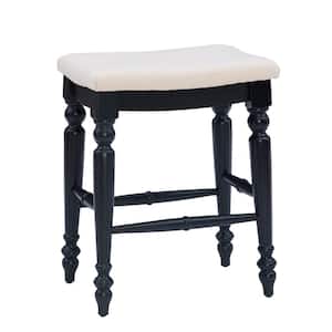 Marino Black Backless Counter Stool with Plush Curved Seat