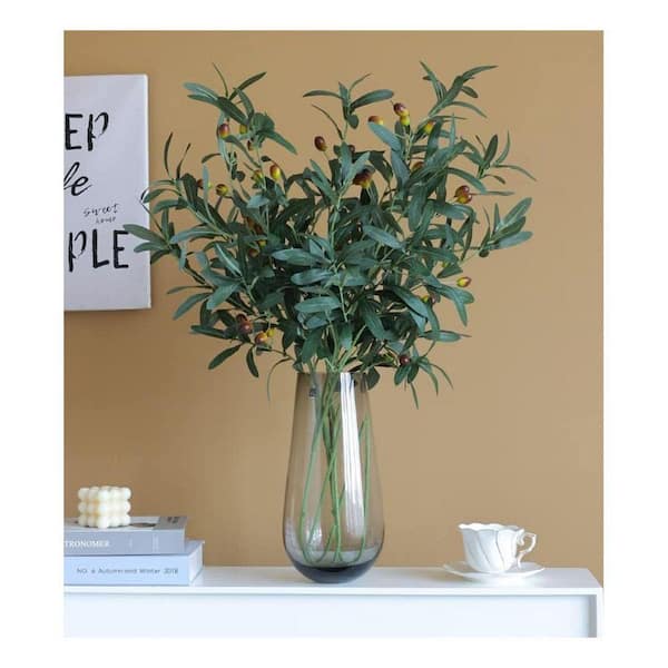 Artificial 28 in. Olive Tree Branches with Greenery Stems in Vase