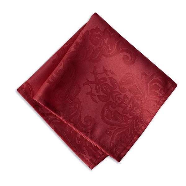 17 in. W x 17 in. L Elegance Plaid Damask Holly Green Fabric Napkins (Set  of 4)