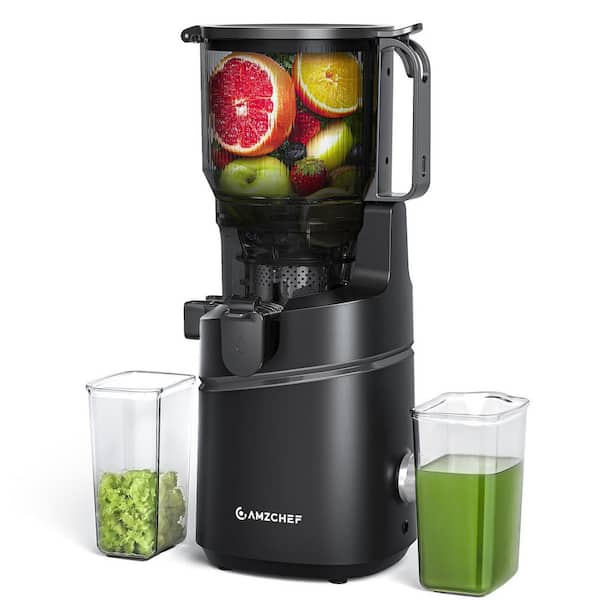 250W 85 oz. Black Masticating Juicer with 5.9 in. Extra Wide Feed Chute, 55 RPM Slow Cold Press Juicer with Large Auger