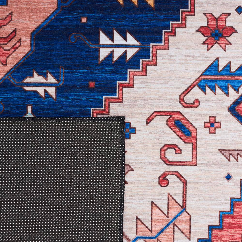 Tucson Blue Rectangular Easy-Care Synthetic Area Rug - 3' x 5'