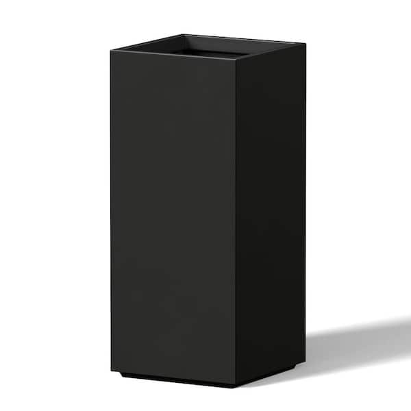 9 in. Large Charcoal Black Concrete Rectangular Planter / Pot with Drainage Holes