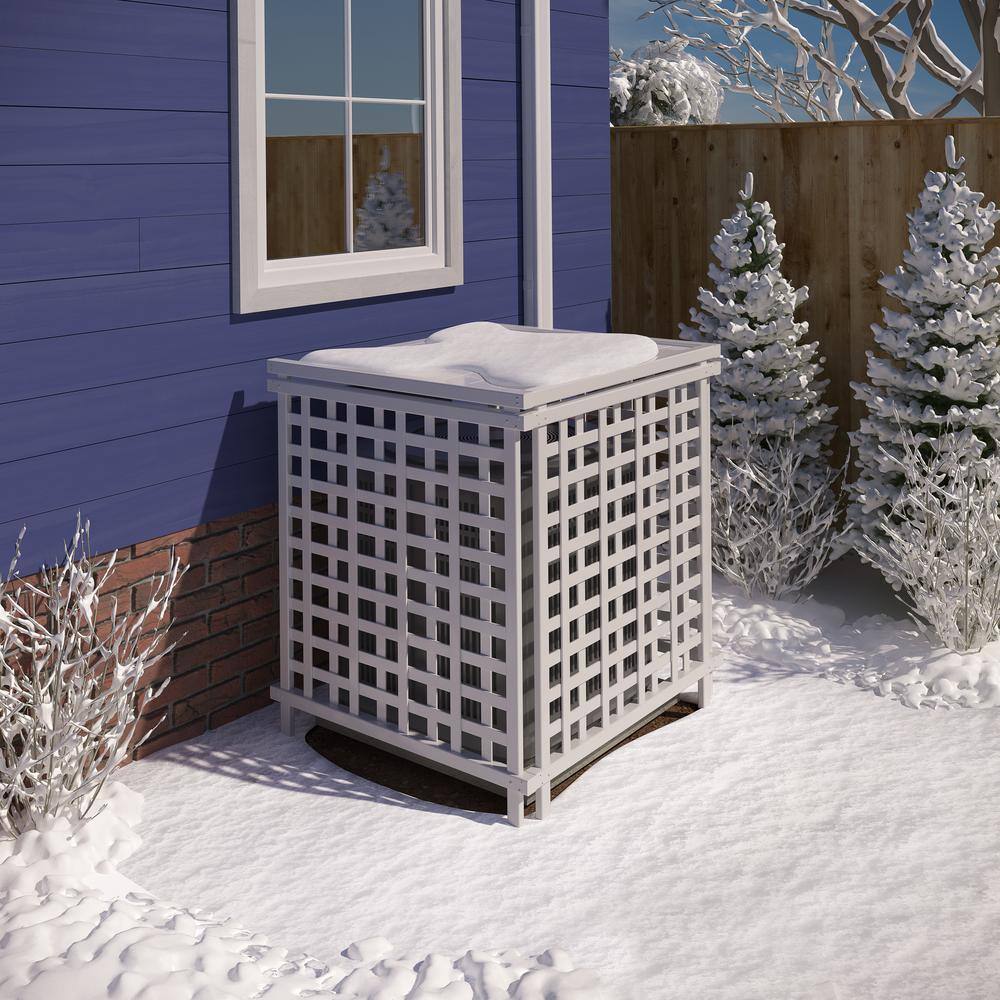 White Vinyl Winter Cover for Liberty Lattice AC Screen