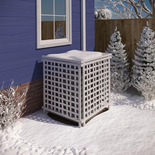 36 in. x 39 in. x 1.5 in. White Vinyl Liberty Lattice Solid Rooftop Accessory