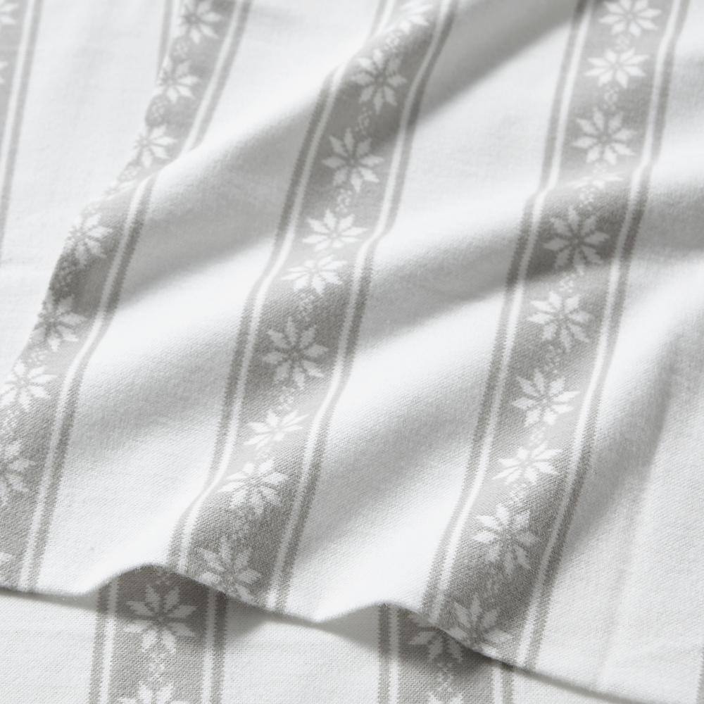 Gray Plaid Cotton Flannel Twin Sheet Set with Deep Pockets