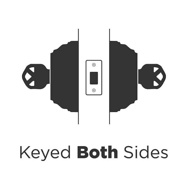 Satin Nickel Double Cylinder Deadbolt featuring SmartKey Security