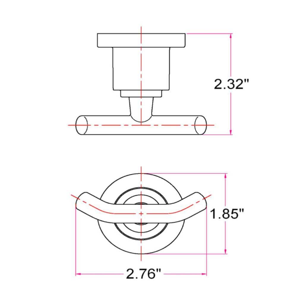 Geneva Polished Chrome Double Robe Hook for Bathroom