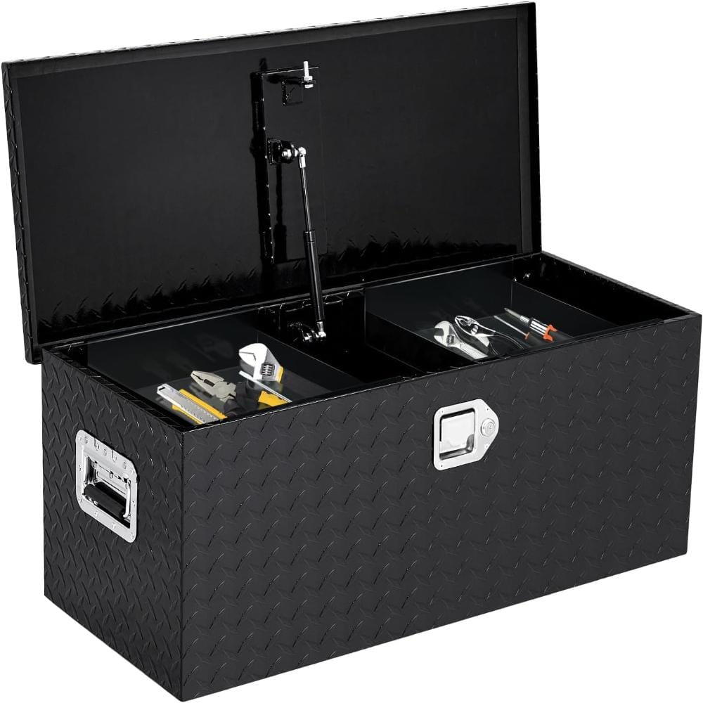 "36"" x 15"" x 15"" Heavy Duty Aluminum Diamond Plate Tool Box, Pick Up Truck RV Trailer Toolbox with 2 Small Boxes" price history on PriceWatchPro