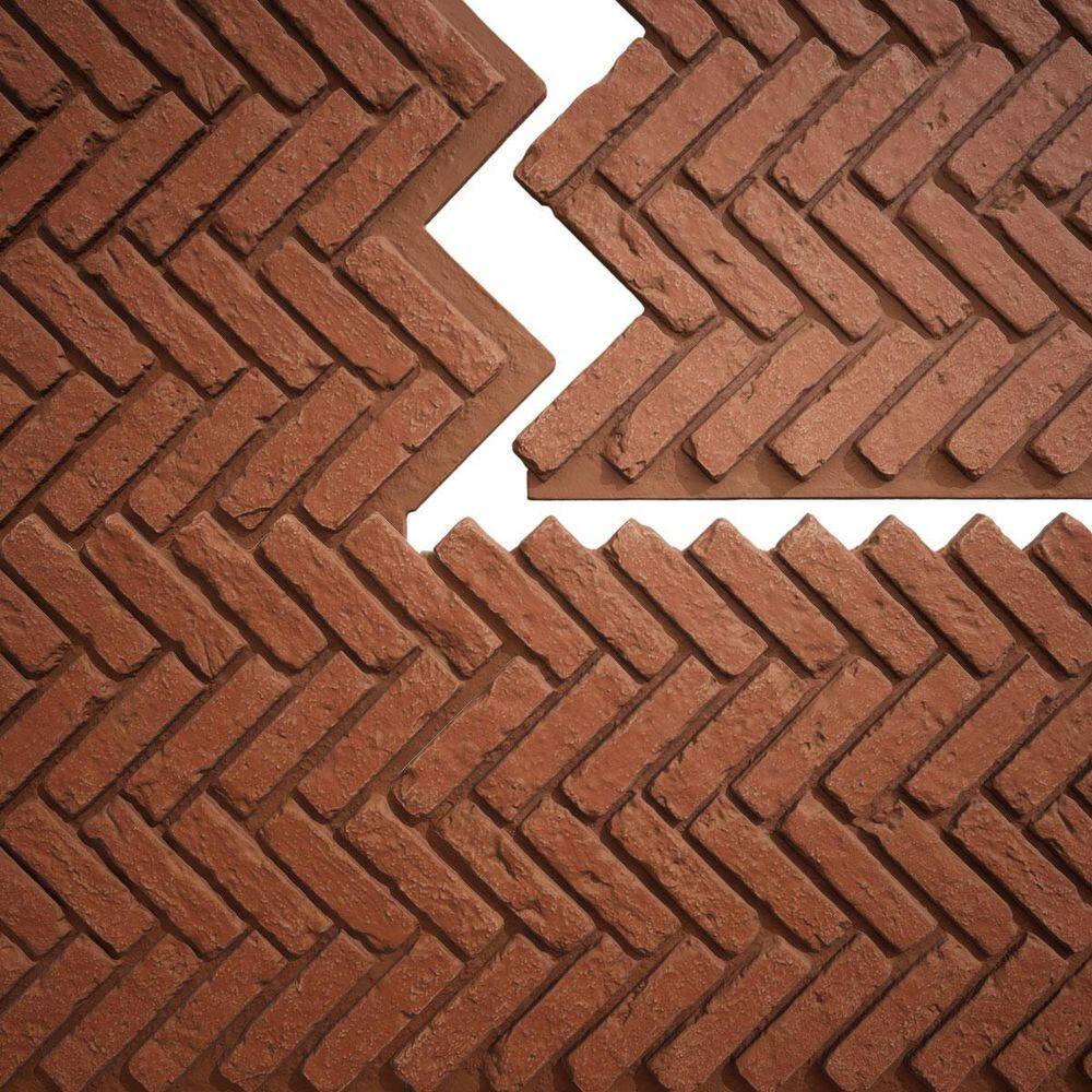 "EverStone Herringbone Faux Brick Panel, 46 1/2""W x 25 1/4""H x 1""D, Red Clay Color" price history on PriceWatchPro