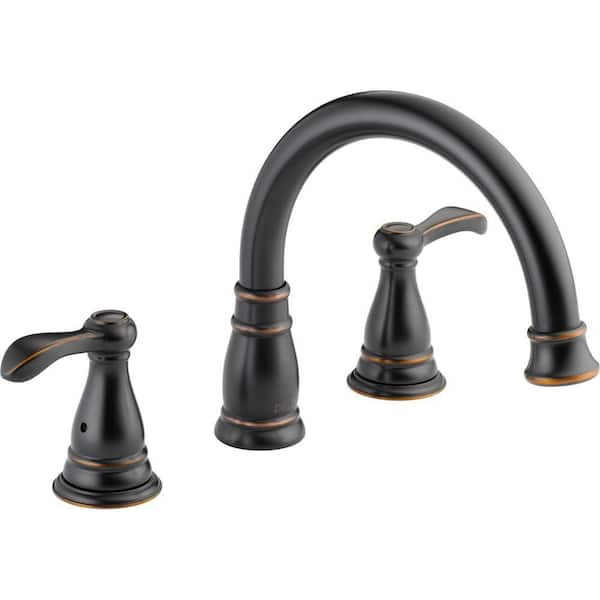 Delta Porter 2-Handle Deck-Mount Roman Tub Faucet in Oil-Rubbed Bronze