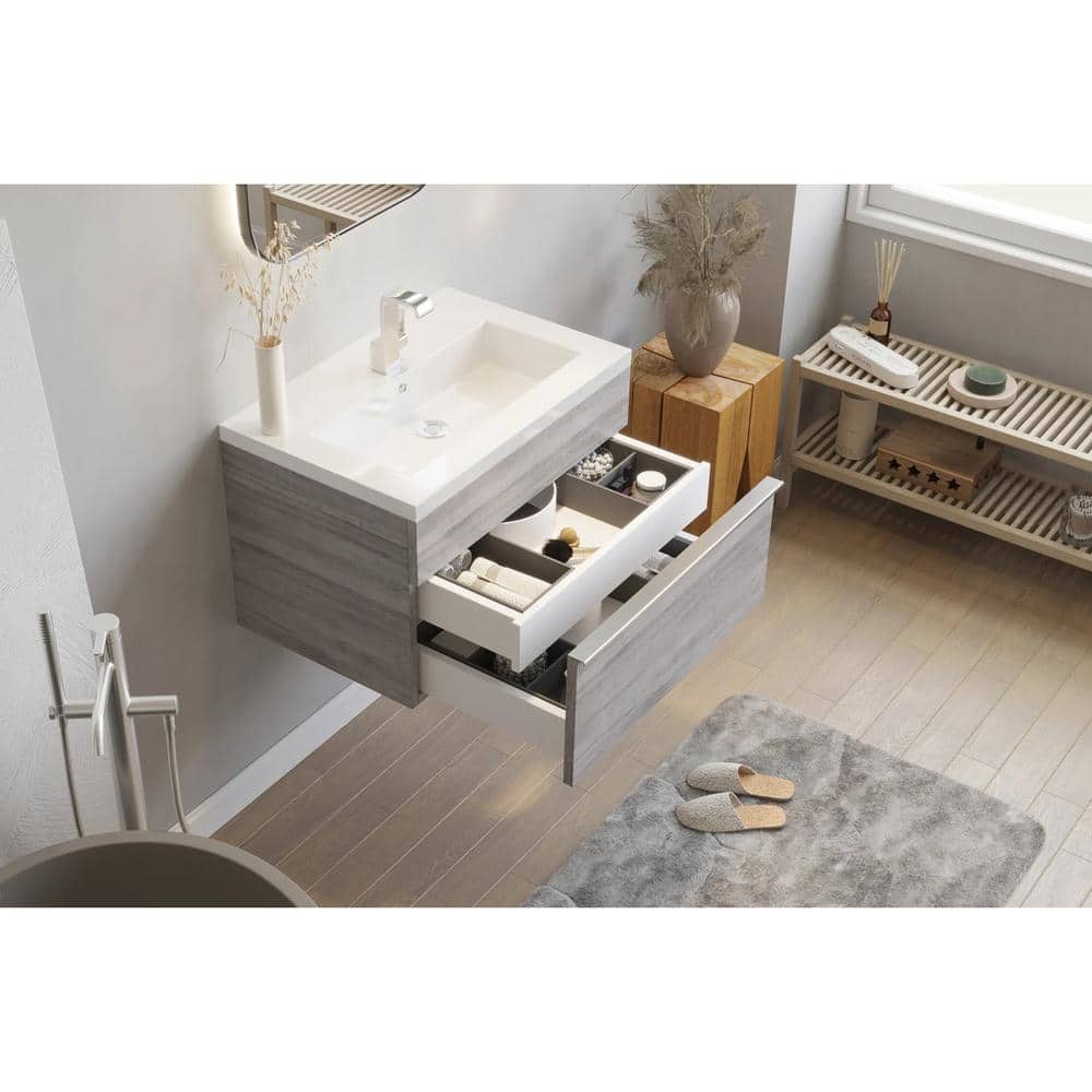 Arlie 24'' Single Sink Bathroom Vanity with Cultured Marble Top