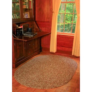 Newberry Oatmeal Tweed 2 ft. x 3 ft. Oval Indoor/Outdoor Braided Area Rug