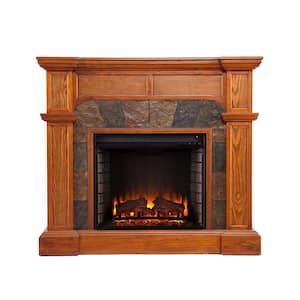 Glen Cove 45.5 in. W Convertible Electric Fireplace in Mission Oak