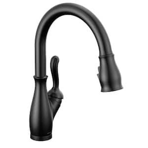 Leland Single-Handle Pull-Down Sprayer Kitchen Faucet with Touch2O Technology in Matte Black