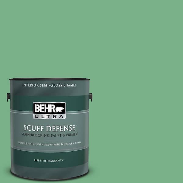 BEHR ULTRA 1 gal. #M410-5 Green Bank Extra Durable Semi-Gloss Enamel Interior Paint & Primer