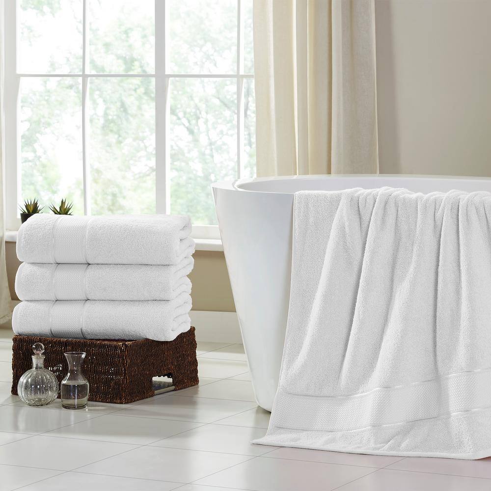 Modern Threads White Cotton SpunLoft Bath Sheet Set 35x66