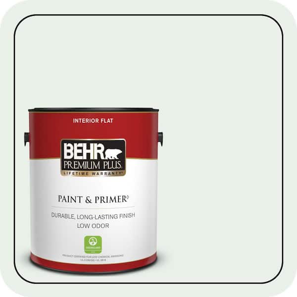 BEHR PREMIUM PLUS 1 gal. #PPL-36 Cool Reflection Flat Low Odor Interior Paint & Primer