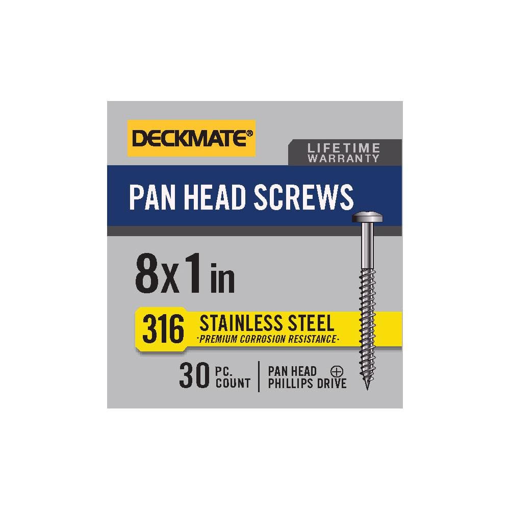 Deckmate MARINE GRADE STAINLESS STEEL #8 X 1 IN. PAN HEAD PHILLIPS ...