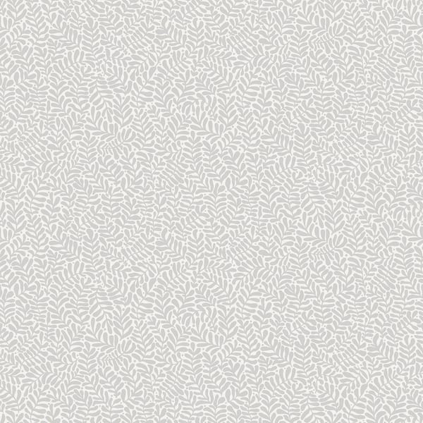A-Street Prints Anna Light Grey Fern Trail Non Woven Paper Wallpaper