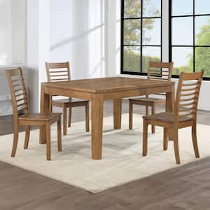 Ally 5-Piece Brown Top Wood Dining Set with 4-Chairs