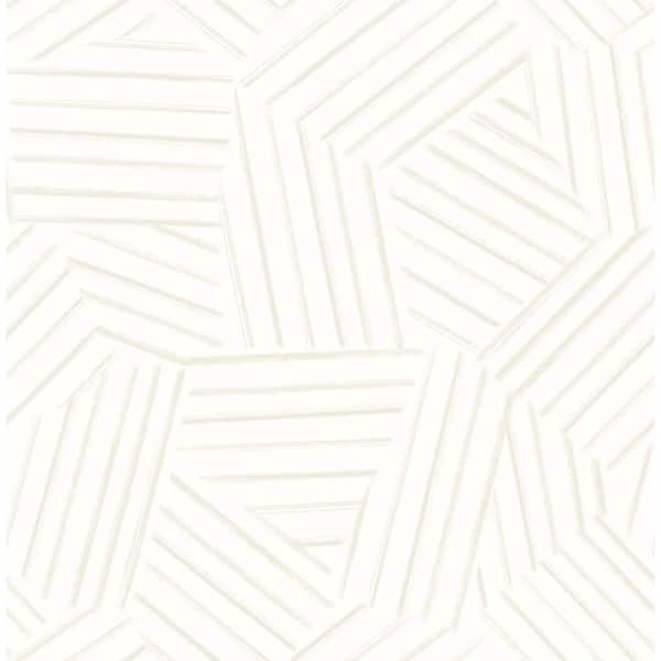A-Street Prints Helene Pearl Silver Geometric Lines Wallpaper