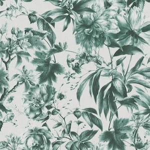 Arcane Garden Verdigris Green Wallpaper