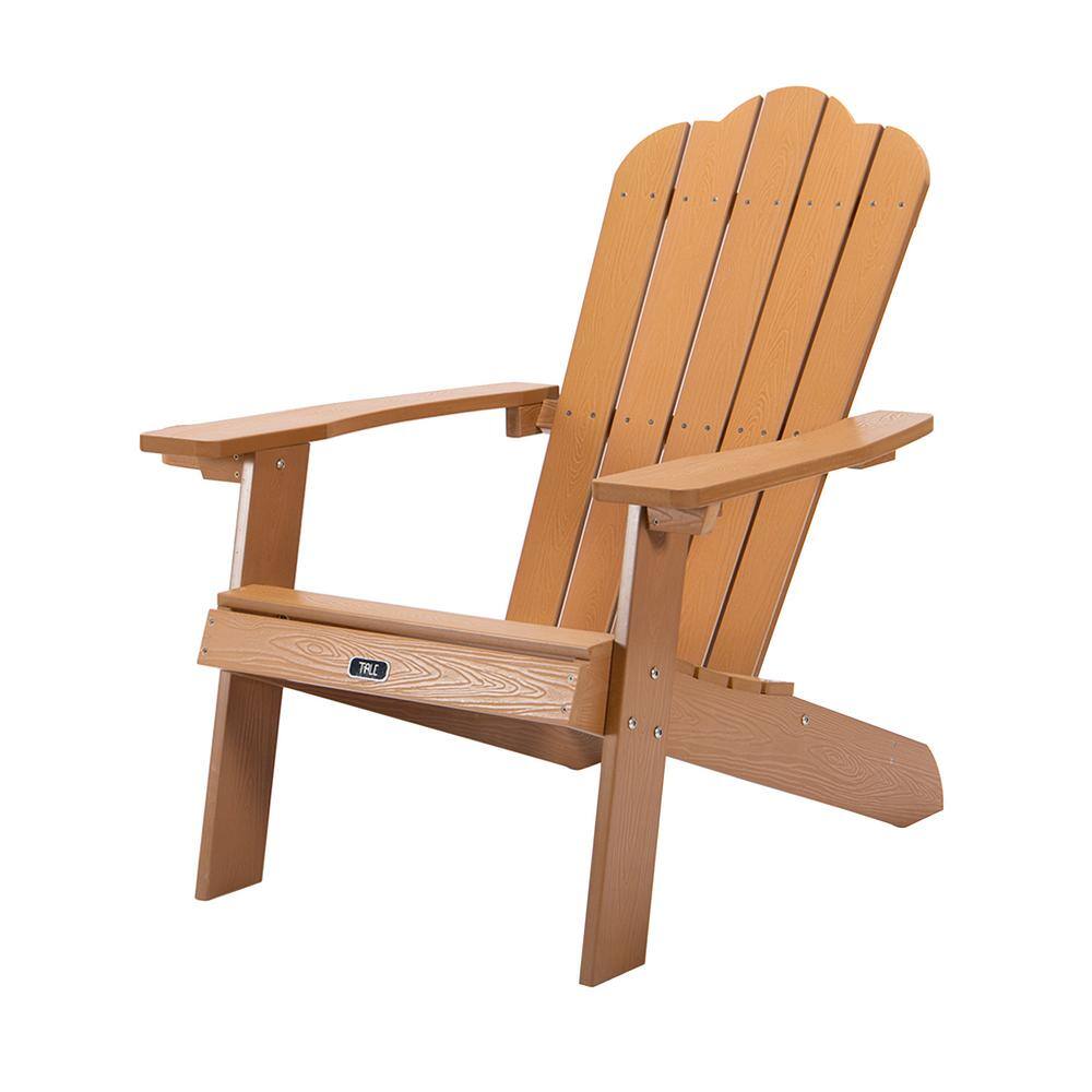 Brown Plastic Adirondack Chairs with Cup Holder (1-Pack)