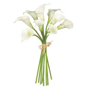 14" Artificial White Calla Lily Bouquet