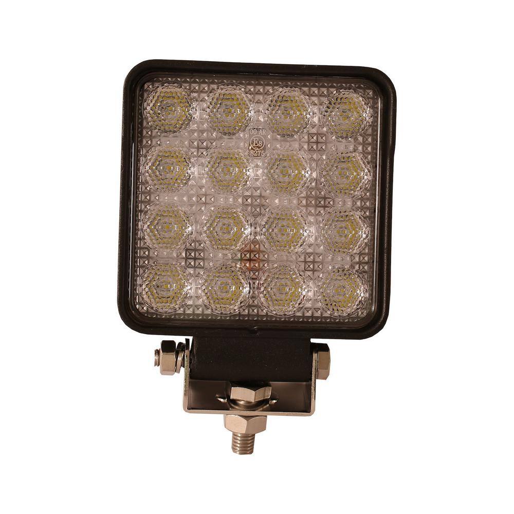 Sleek 4.5" Black Aluminum LED Flood Light with Clear Lens