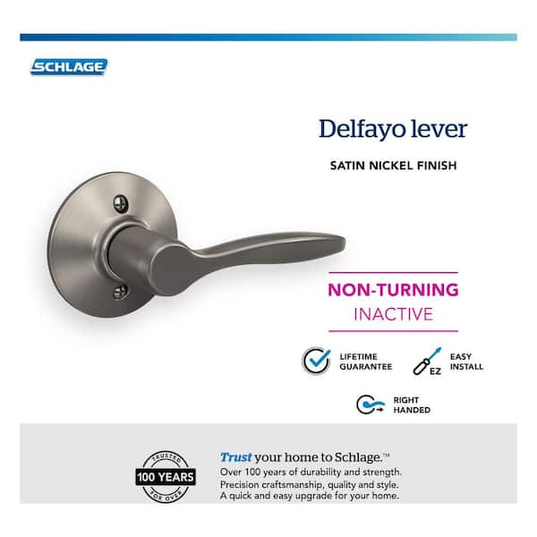 Schlage Modern/Contemporary Satin Nickel Dummy Knob Right or Left Handed Schlage Modern/Contemporary Satin Nickel Dummy Knob Right or Left Handed