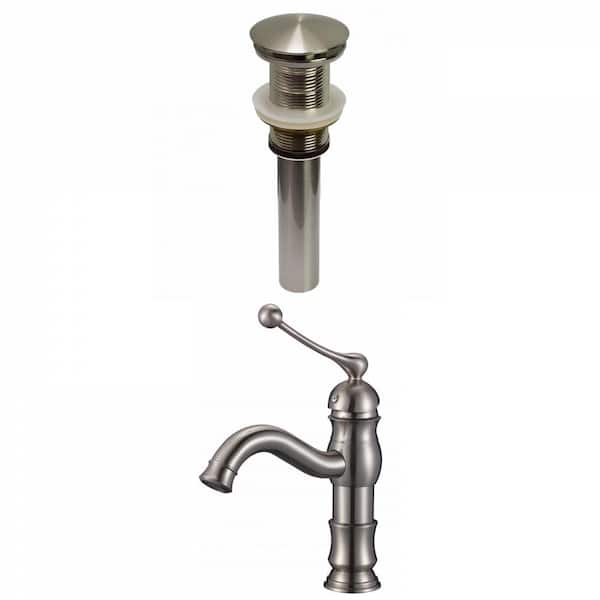 Unbranded Roxy Single Handle High Arc Single Hole Bathroom Faucet with Deckplate Included in Nickel 3 in. W 16GS-29474