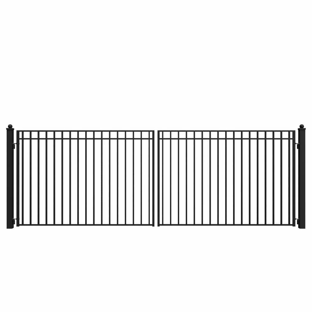 Madrid 18 ft. x 6 ft. Black Steel Dual Driveway Fence Gate price history on PriceWatchPro