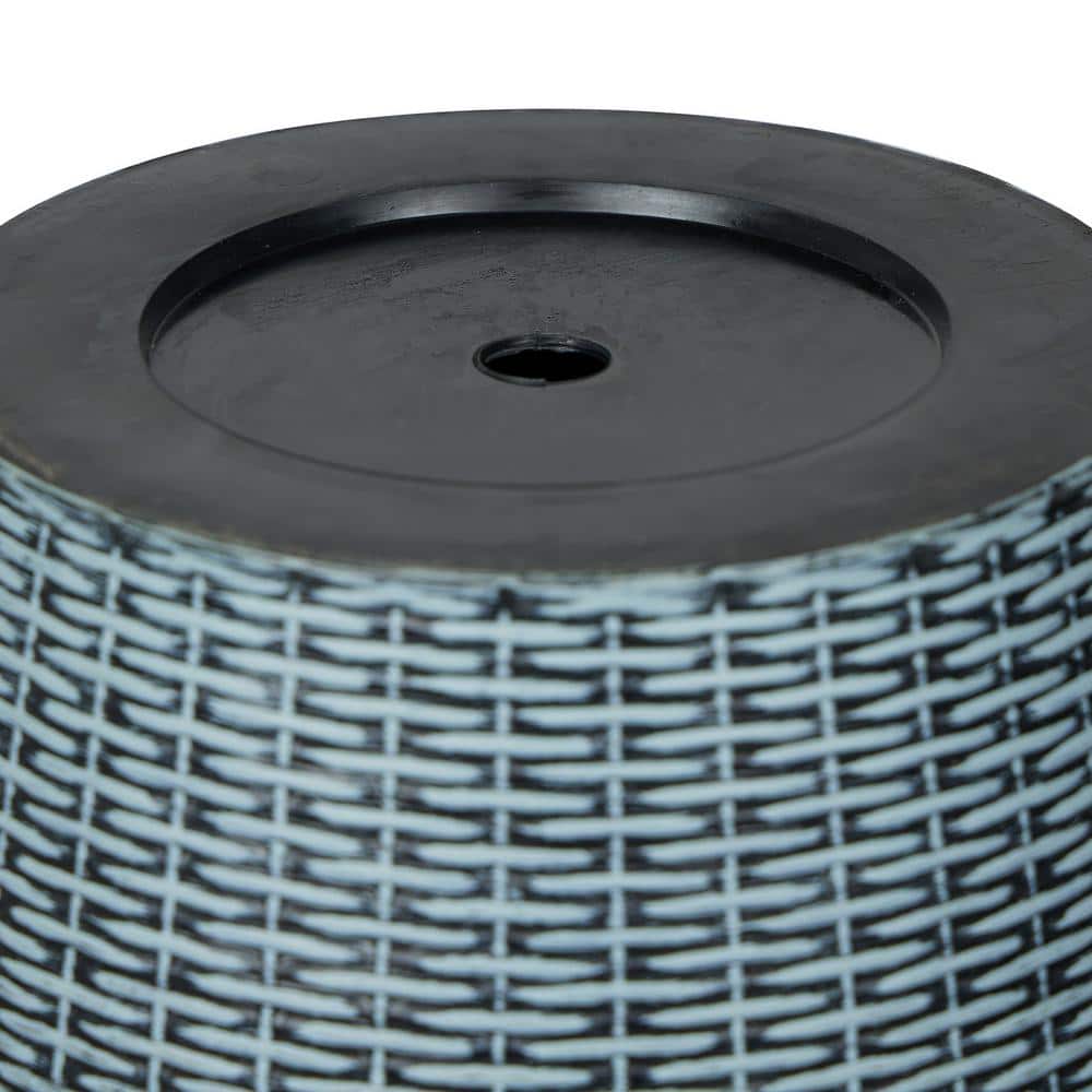 Gray and Tan Woven Style Indoor Outdoor Planter with Drainage Hole