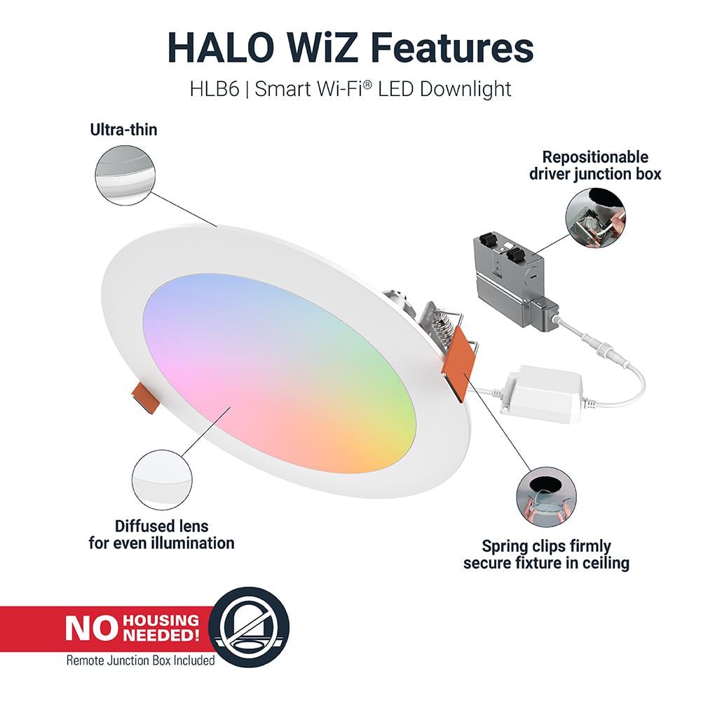 6-Inch Smart LED Downlight with Wi-Fi Control