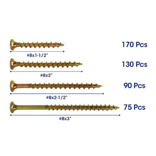 KING #8 x 1-1/2 in. to 3 in. Phillips Bugle Head Coarse Thread