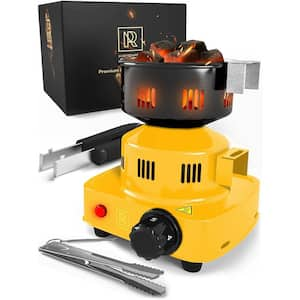 Premium Hookah Coal Burner 450W Fire Tower Multipurpose Electric Stove with 2 in 1 Handle and Overheat Protection Yellow