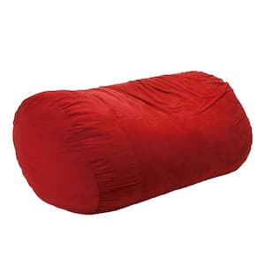Baron 8 ft. Chinese Red Suede Polyester Bean Bag