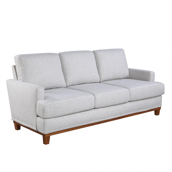 Bridgevine Home Penny 79.5 in. W Round Arm Polyester Straight Sofa in Gray