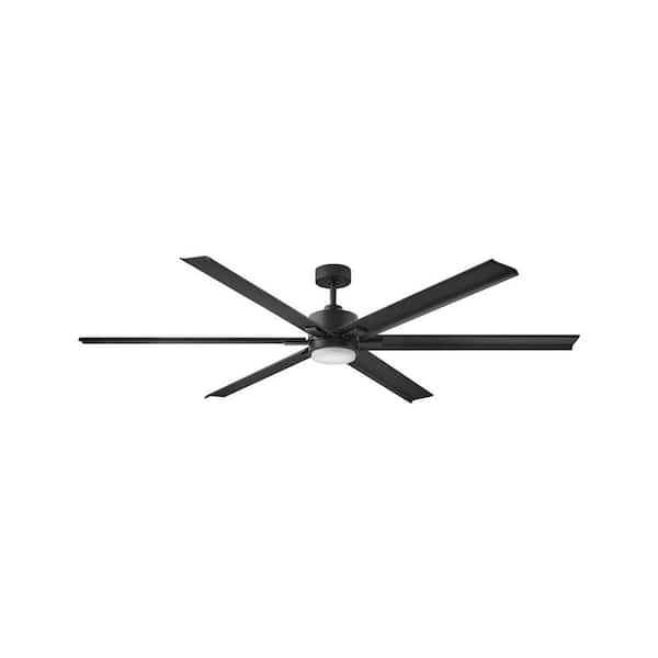 HINKLEY Indy Maxx 82 in. Integrated LED Indoor/Outdoor Matte Black Ceiling Fan with Wall Switch