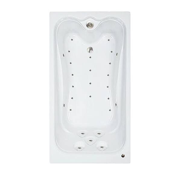 Comfortflo Premier 72 in. x 36 in. Acrylic Alcove Rectangular Air Bathtub with Reversible Drain in Bone