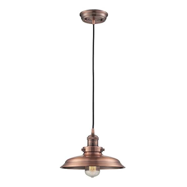 Titan Lighting 1-Light Antique Copper Mini-Pendant with Vintage Bulb Included