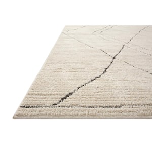 Fabian Ivory/Charcoal 2 ft. 7 in. x 4 ft. Geometric Moroccan Area Rug