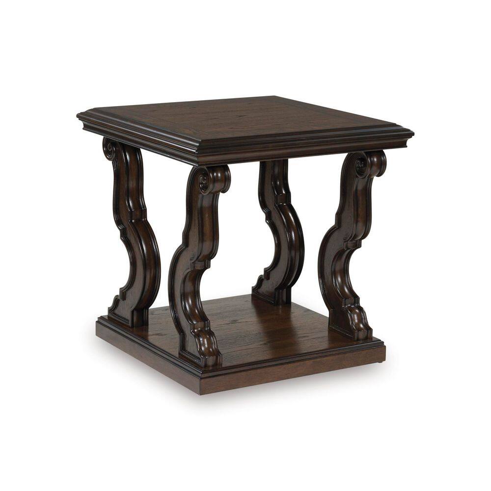 Maylee 26 in. Dark Brown Square MDF End Table - thumbnail 6