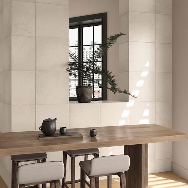 Botticino Extra Light Beige 18 in. x 18 in. Honed Marble Floor and Wall Tile (13.55 Sq. Ft. / Case)
