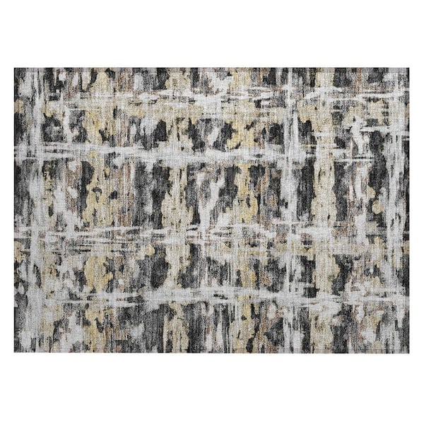 Chantille Machine Washable Indoor/Outdoor Abstract ACN2928 Black 3 ft. x 4 ft. Area Rug