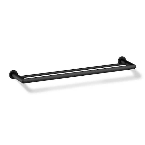 KOHLER Kumin 24 in. Double Towel Bar in Matte Black