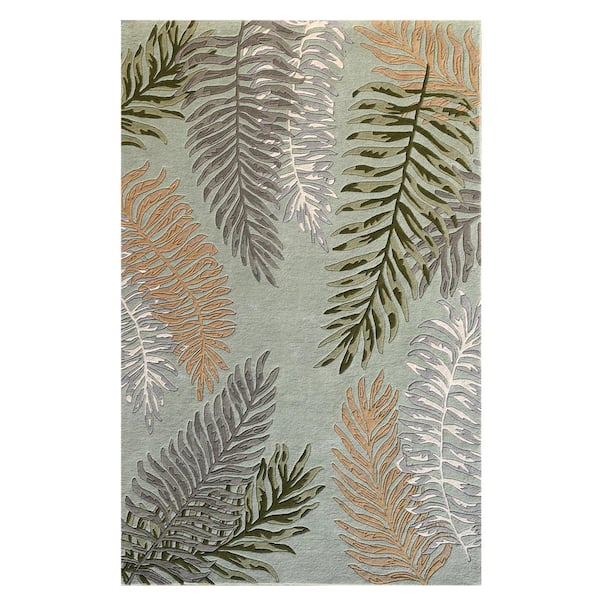 MILLERTON HOME Kai Light Sage 9 ft. x 13 ft. Neutral Coastal Hand-Tufted Wool Area Rug