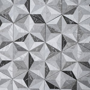 Iris Gray Hexagon 7.7 in. x 8.9 in. Matte Porcelain Marble look Floor and Wall Tile (9.05 sq. ft./Case)